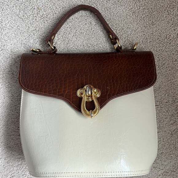Handbags - Vintage Leather Purse with Gold buckle